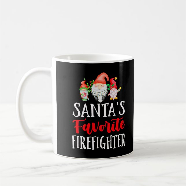 Weihnachts Lieblingsfeuerwehrweihnachtsgenom Kaffeetasse (Links)