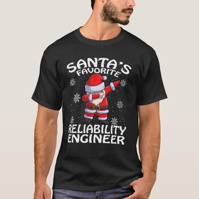 Weihnachts-Lieblingsingenieur des Weihnachtsmanns T-Shirt (Vorderseite)