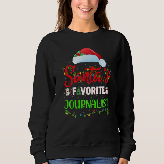 Weihnachts Lieblingsjournalistin Christma beleucht Sweatshirt (Vorderseite)