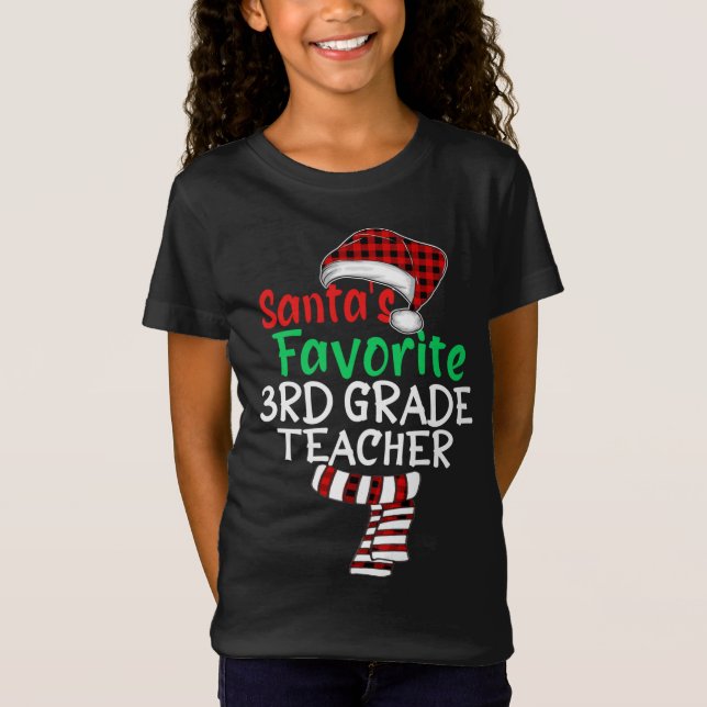 Weihnachts Lieblingslehrer der 3. Klasse Xmas Sant T-Shirt (Vorderseite)