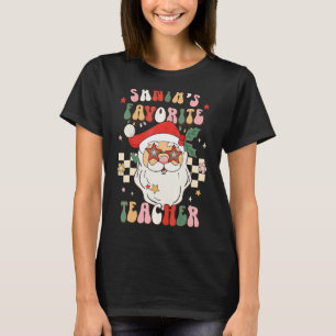 Weihnachts Lieblingslehrer Groovy Retro Weihnachte T-Shirt