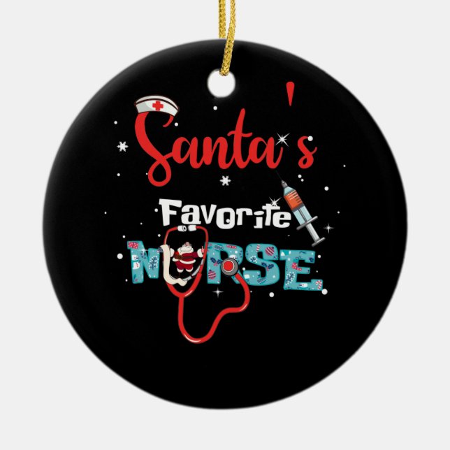 Weihnachts-Lieblingsnachtsstethoskop Keramik Ornament (Vorne)