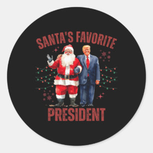 Weihnachts-Lieblingspräsident Funny Trump X Runder Aufkleber