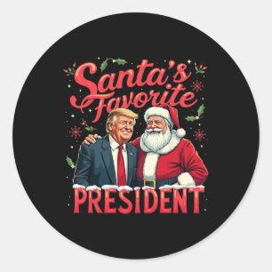 Weihnachts-Lieblingspräsident Funny Trump X Runder Aufkleber
