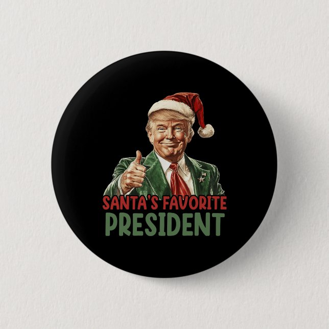 Weihnachts Lieblingspräsident Trump Weihnachten 20 Button (Vorderseite)