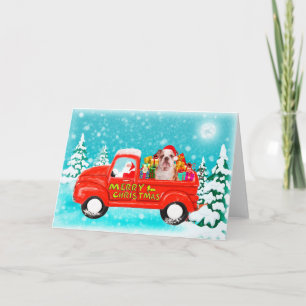 Weihnachts-Lieferwagen für English Bulldog Geschen Karte