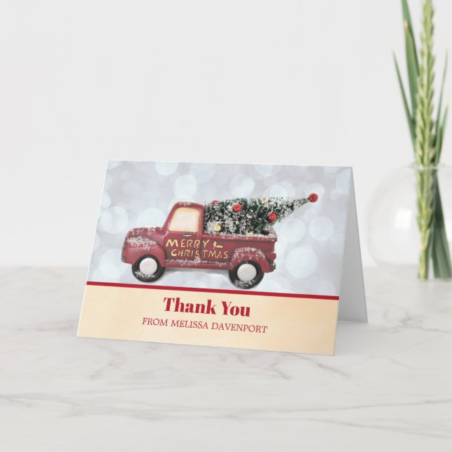 Weihnachts-Lieferwagen mit Weihnachtsbaum Vielen D Karte (Vorderseite)