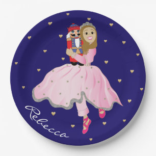 Weihnachts Light Brown Ballerina Clara Papierplatt Pappteller
