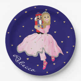 Weihnachts-Light Hair Ballerina Clara Papierplatte Pappteller