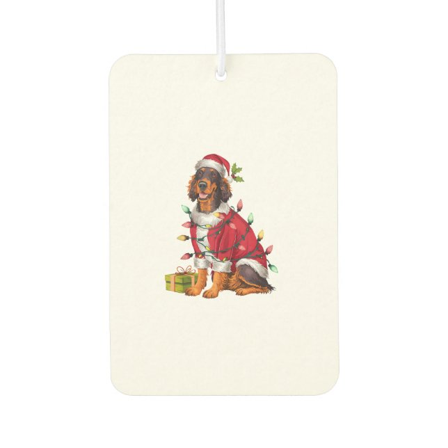 Weihnachts-Lighting Santa Irish Setter Dog Weihnac Autolufterfrischer (Vorderseite)