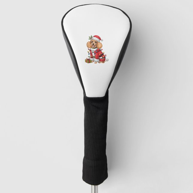 Weihnachts-Lighting Santa Toy Poodle Dog Weihnacht Golf Headcover (Vorderseite)