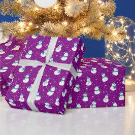Weihnachts-Lila Umschlagpapier für Schneemänner Geschenkpapier