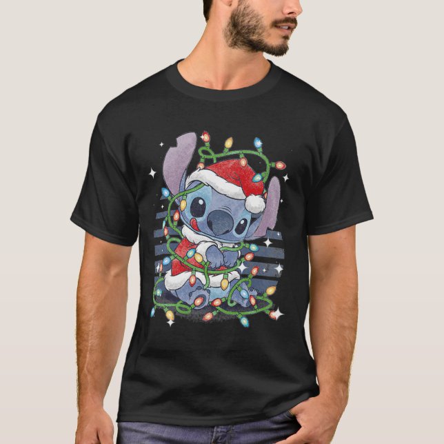 Weihnachts-Lilo und Stitch Weihnachtslicht-Klasse T-Shirt (Vorderseite)