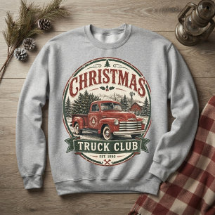 Weihnachts-LKW-Club Vintage-Roter Pickup Sweatshirt