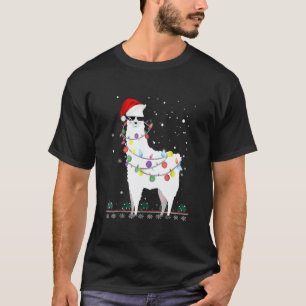 Weihnachts-Llama-Santa-Hut-Hässlicher-Weihnachtsba T-Shirt