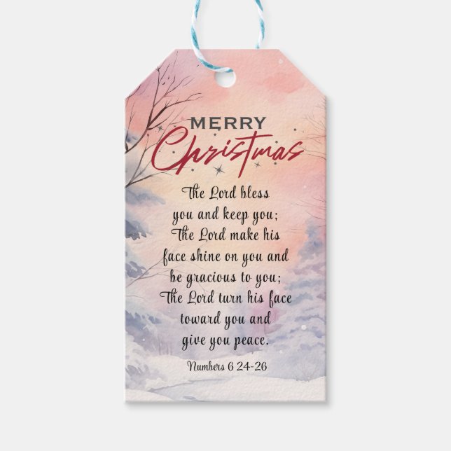 Weihnachts Lord segne Sie Bibel Verse Winter Schne Geschenkanhänger (Vorderseite)
