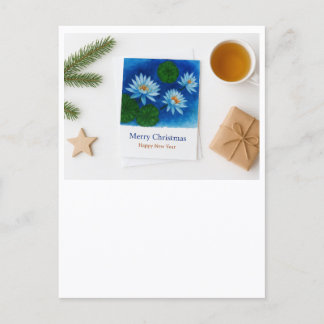 Weihnachts-Lotus-Grußkarte – Frohe Weihnachten & G Postkarte