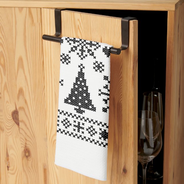 Weihnachts-Lover-Muster Sampler-Design Geschirrtuch (Drittel gefaltet)
