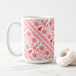 Weihnachts-Lover-Muster Sampler-Design Kaffeetasse