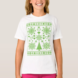 Weihnachts-Lover-Muster Sampler-Design T-Shirt