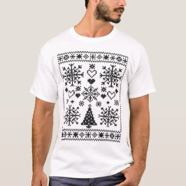 Weihnachts-Lover-Muster Sampler-Design T-Shirt