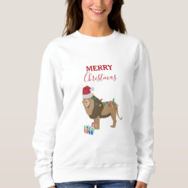 Weihnachts-Löwentiere mit Weihnachtsmannmütze Sweatshirt