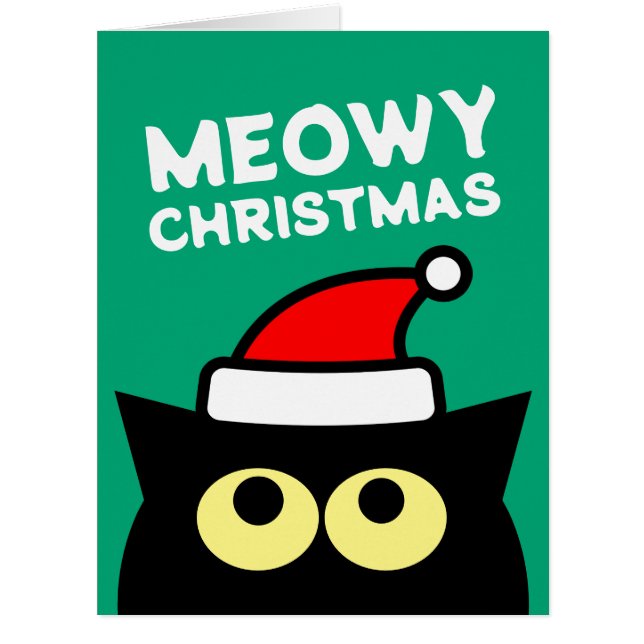 Weihnachts lustige Grußkarte für Katzenliebhaber (Vorderseite)