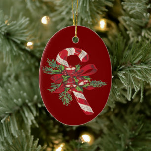 Weihnachts-Lutscher mit dekorativem Band Keramik Ornament