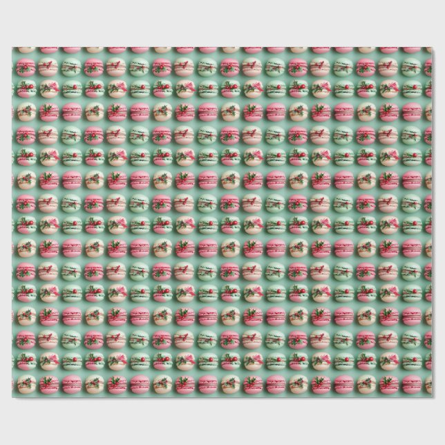 Weihnachts-Macarons-Geschenkpapier Geschenkpapier (Flach)