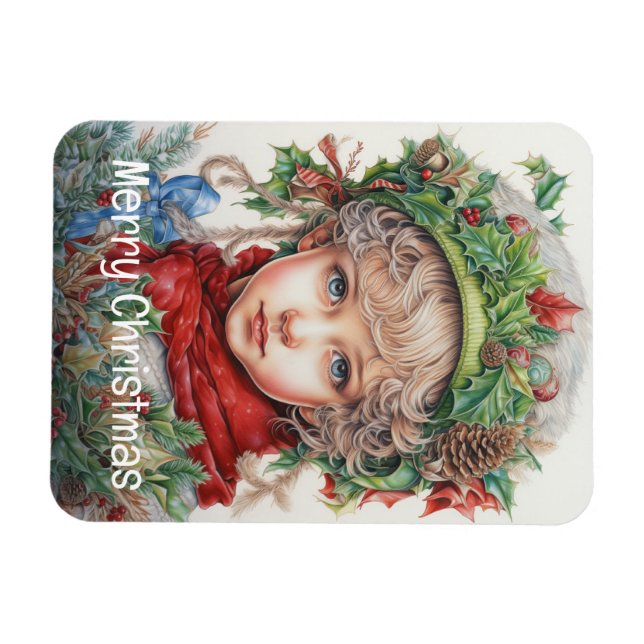Weihnachts Mädchen Custom 11 von 25 Magnet (Horizontal)