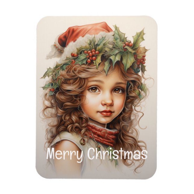 Weihnachts Mädchen Custom 24 von 25 Magnet (Vertikal)