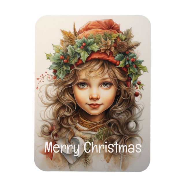 Weihnachts Mädchen Custom 25 von 25 Magnet (Vertikal)