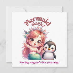 Weihnachts Magic Card mit Pinguin Spaß