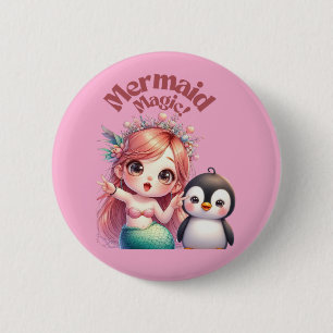 Weihnachts Magic Card mit Pinguin Spaß Button