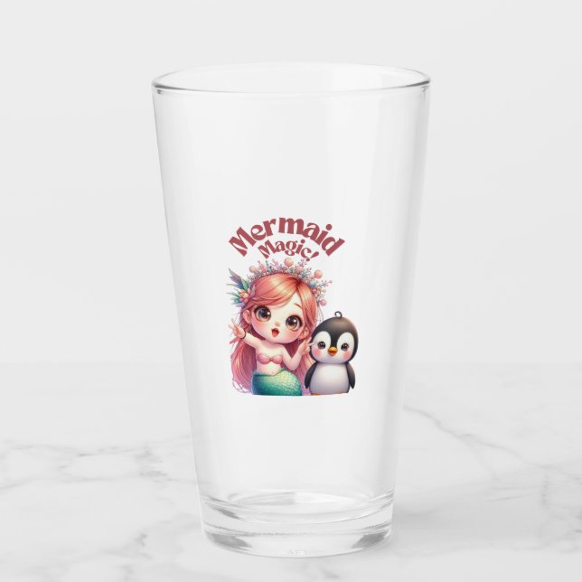 Weihnachts Magic Card mit Pinguin Spaß Glas (Vorderseite)