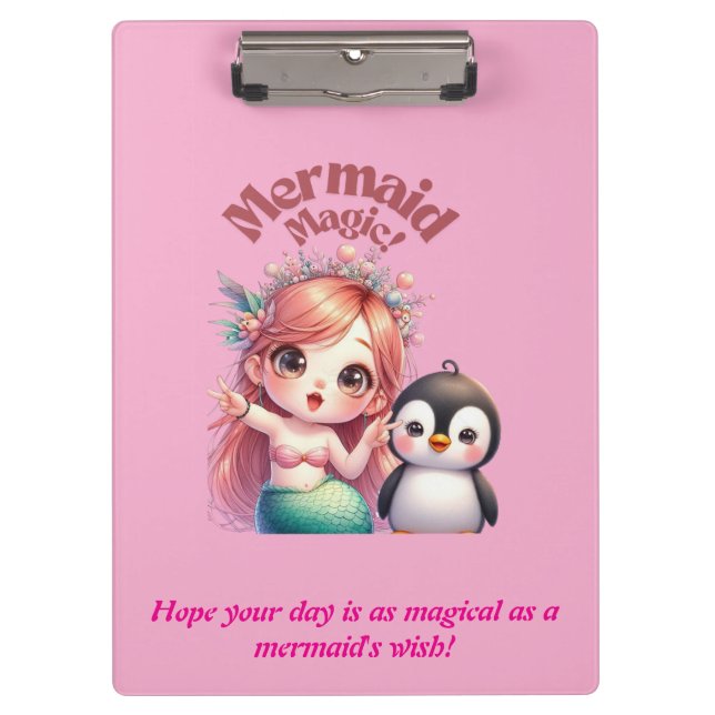Weihnachts Magic Card mit Pinguin Spaß Klemmbrett (Vorderseite)