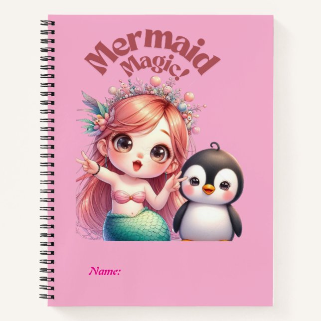 Weihnachts Magic Card mit Pinguin Spaß Notizbuch (Vorderseite)