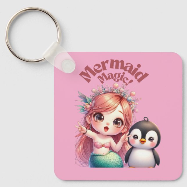 Weihnachts Magic Card mit Pinguin Spaß Schlüsselanhänger (Vorderseite)