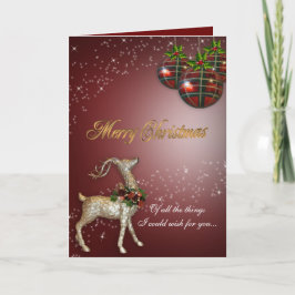 Weihnachts-Magie-Reindeer-Grußkarte Feiertagskarte