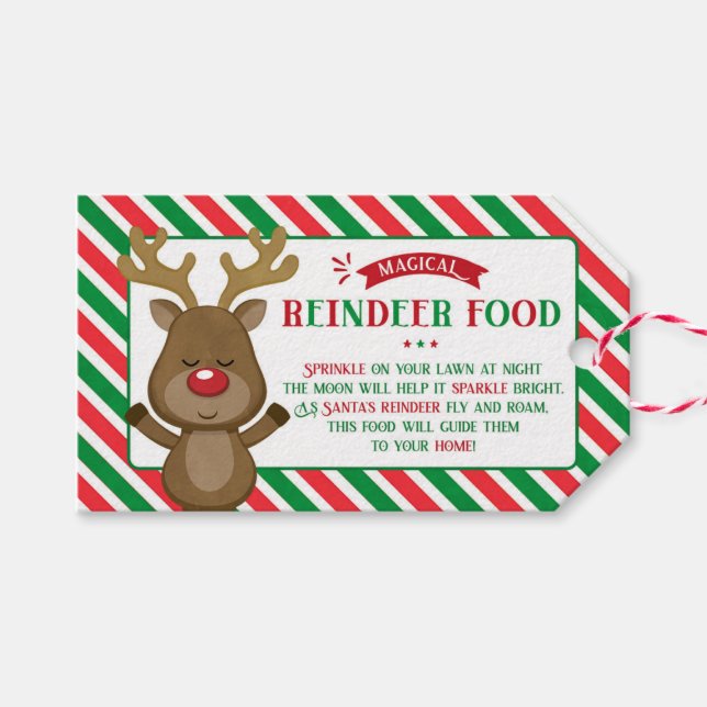 Weihnachts-Magische Rentierfutter für Kinder Geschenkanhänger (Vorderseite (Horizontal))