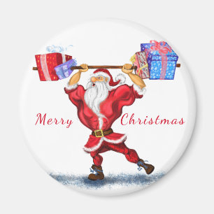 Weihnachts-Magnet Bodybuilder Weihnachtsmann mit G Magnet