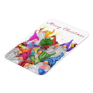 Weihnachts-Magnet-Geschenk mit Happy Gnomes-Party Magnet