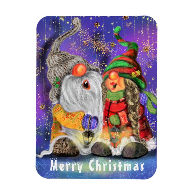 Weihnachts-Magnet-Geschenk mit singenden Gnomes Magnet (Vertikal)