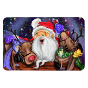 Weihnachts-Magnet-Geschenk Weihnachtsmann und Rein Magnet