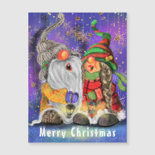 Weihnachts-Magnetkarte mit Gnomes-Gesangsgnomes Magnetkarte