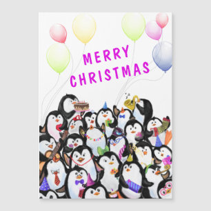 Weihnachts Magnetkarten Pinguine Party Celebration Magnetkarte