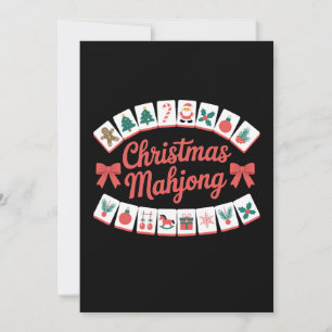 Weihnachts-Mahjong-Kacheln Schleifen Xmas Urlaubsz Einladung