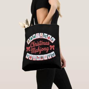 Weihnachts-Mahjong-Kacheln Schleifen Xmas Urlaubsz Tasche