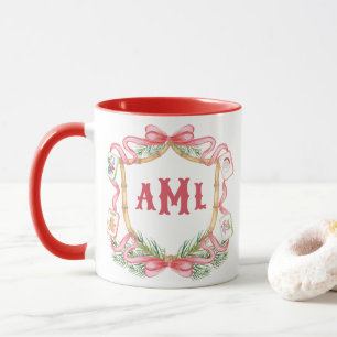 Weihnachts-Mahjong Monogramm Tasse