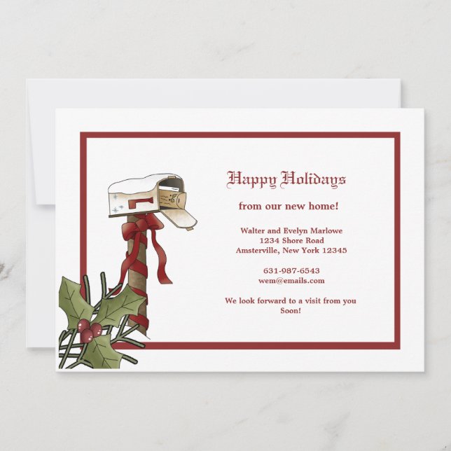 Weihnachts-Mailbox-Ankündigung Feiertagskarte (Vorderseite)